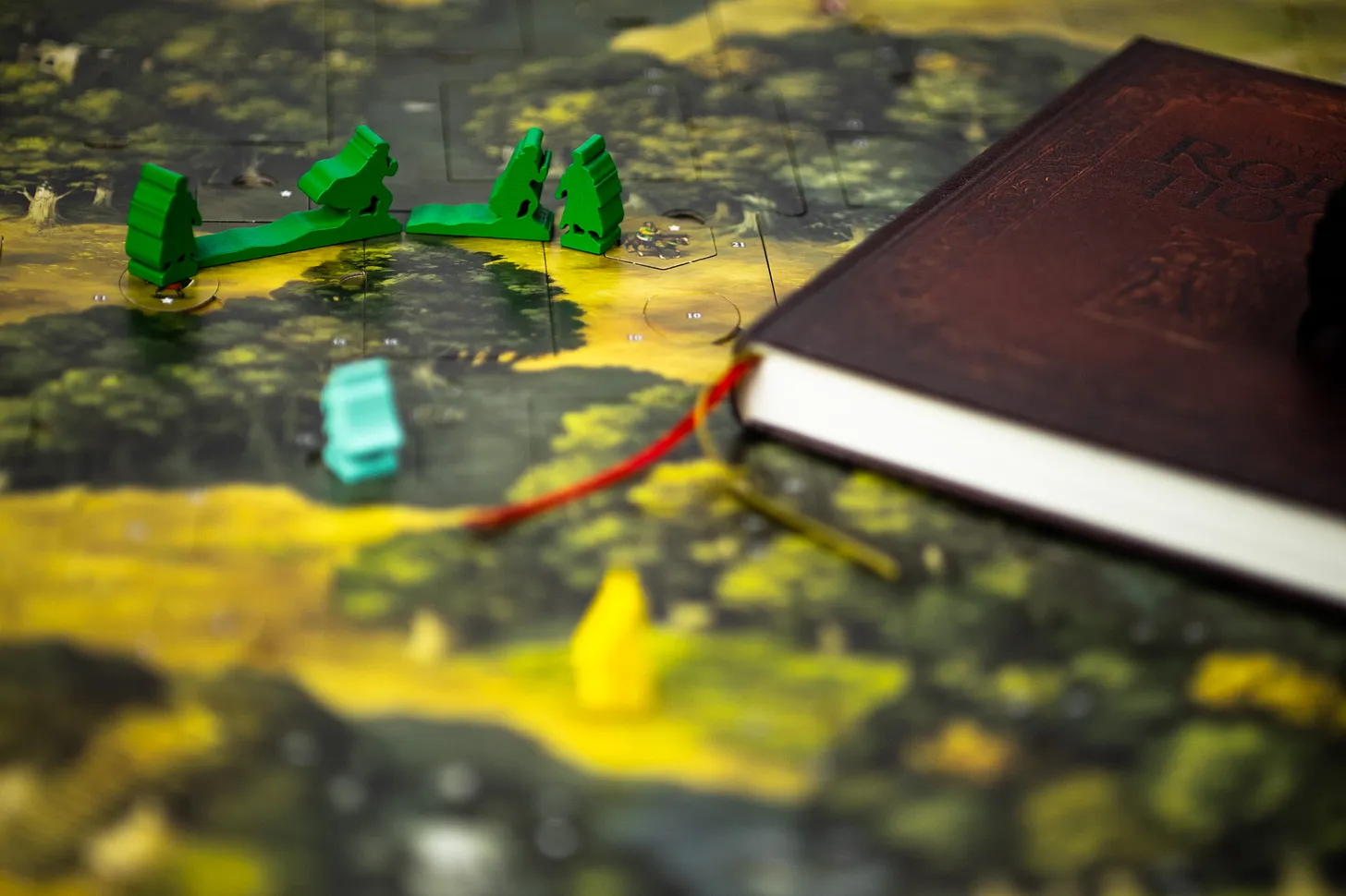 The board game The Adventures of Robin Hood being played.